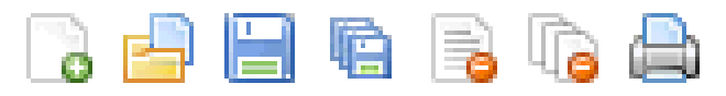 An icon toolbar from Notepad++