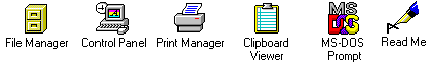 Several different icons from Windows 3.1